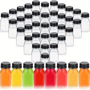 Set of 12 BPA-Free Plastic Juice Bottles 4 oz Refillable Containers for Smoothies Tea Milk
