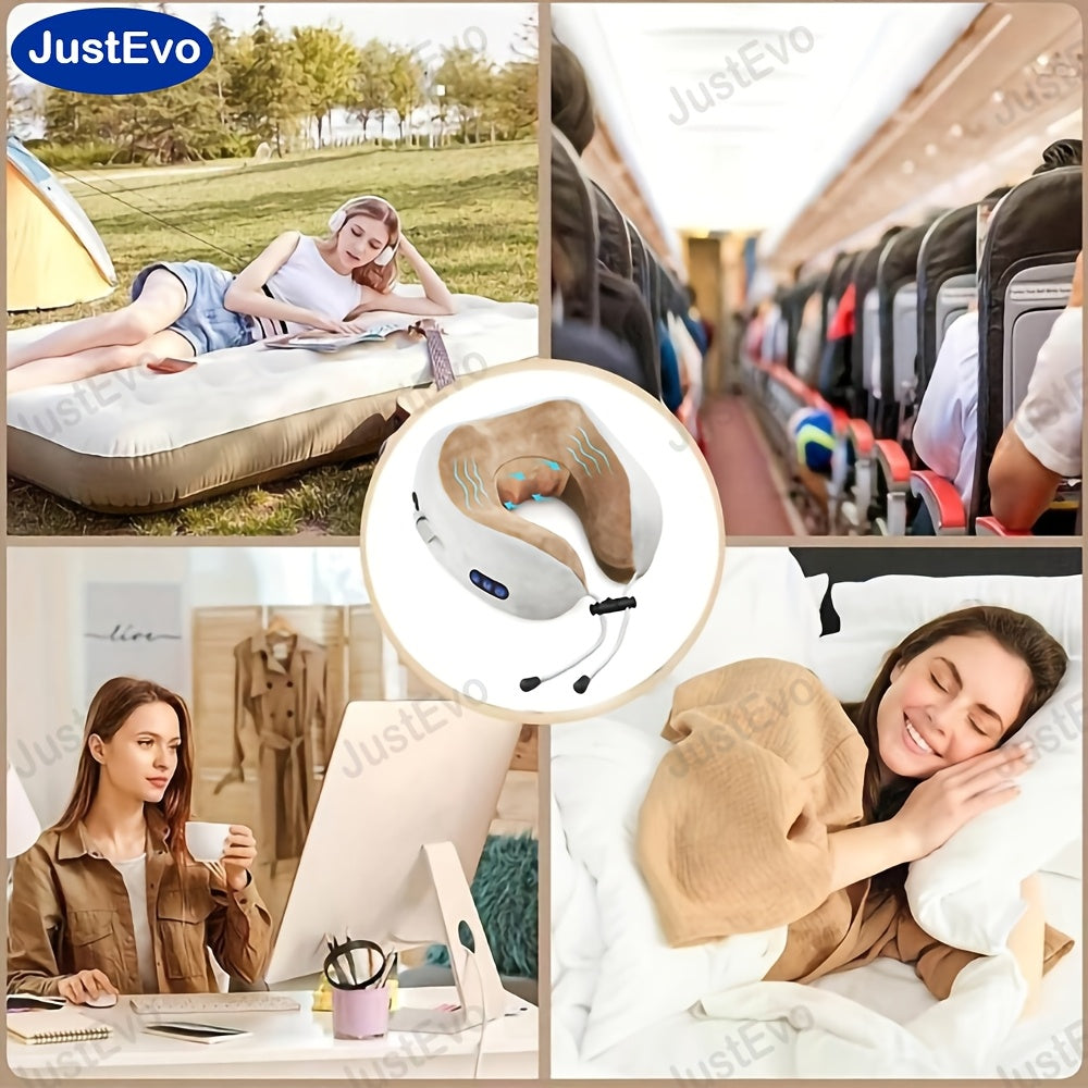 Bo'yin va bo'yin umurtqasi massaji uchun elektr U-shaklidagi massajer, portativ yostiq.