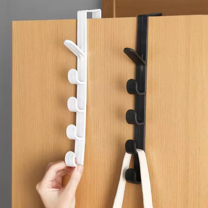 Over-the-Door Coat Rack with 5 Hooks for Hats Keys and Items Space Saving Organizer
