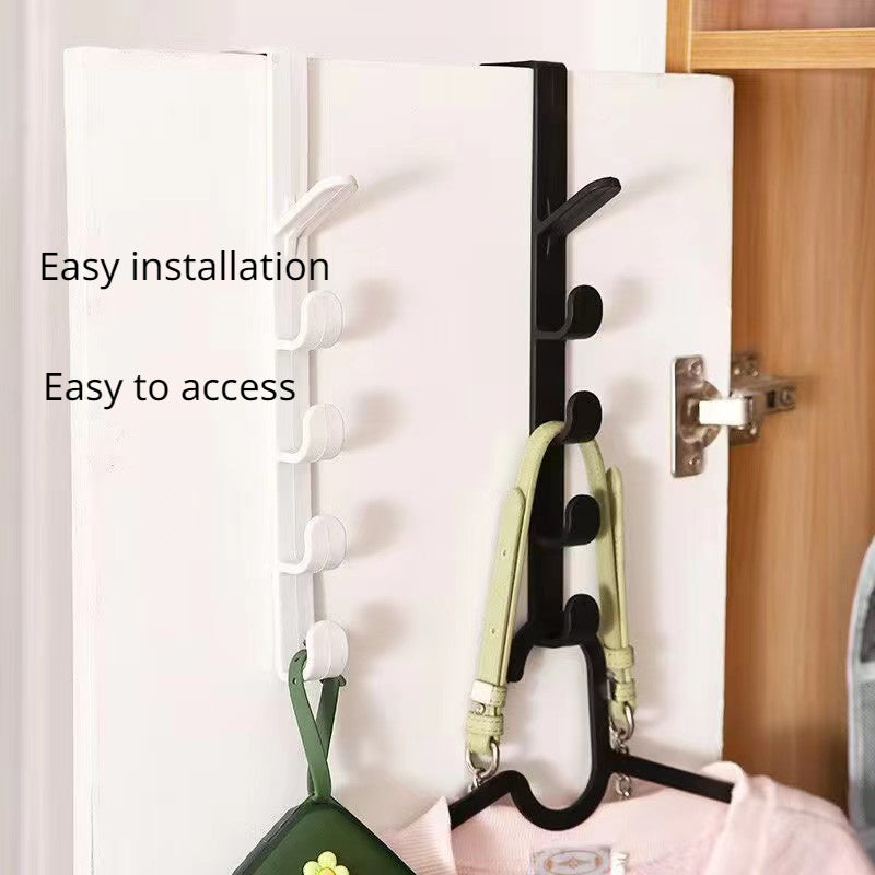 Over-the-Door Coat Rack with 5 Hooks for Hats Keys and Items Space Saving Organizer