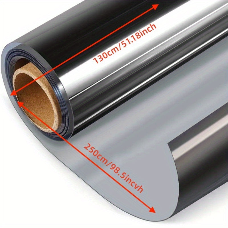 Bir yo‘nalishli oynaga qarshi film, statik maxfiylik, oynaga bo‘yoq, kumush, 27.5x255.91 dyuym