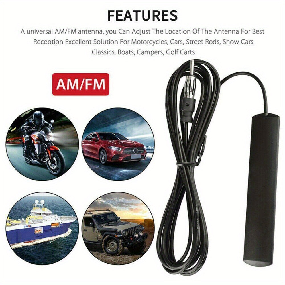Universal Car Truck Boat AM FM Radio Antenna Black Signal Booster