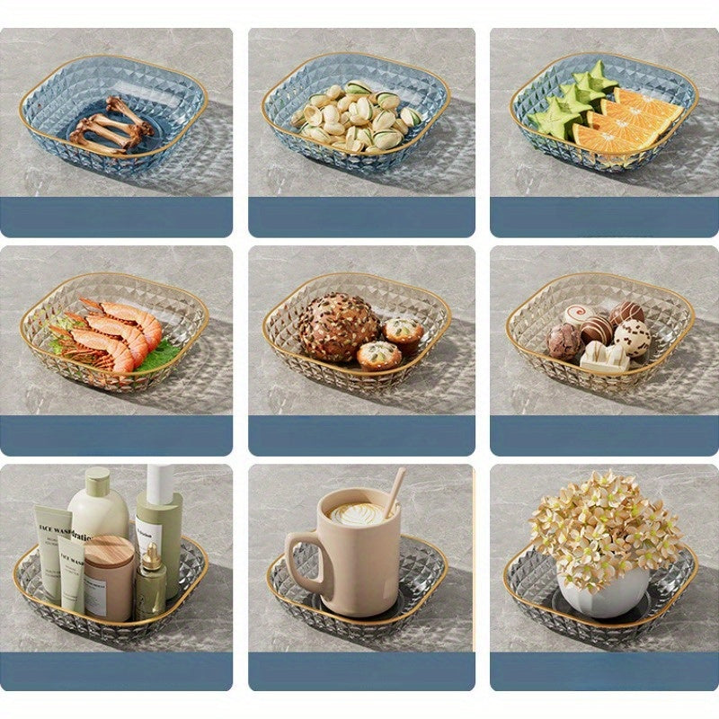 Set of 4 Elegant Gold Rim Fruit Bowls for Serving Desserts and Snacks