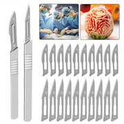 11/22pcs Surgical Scalpel Handles with Carbon Steel Blades for Callus Removal and Crafting