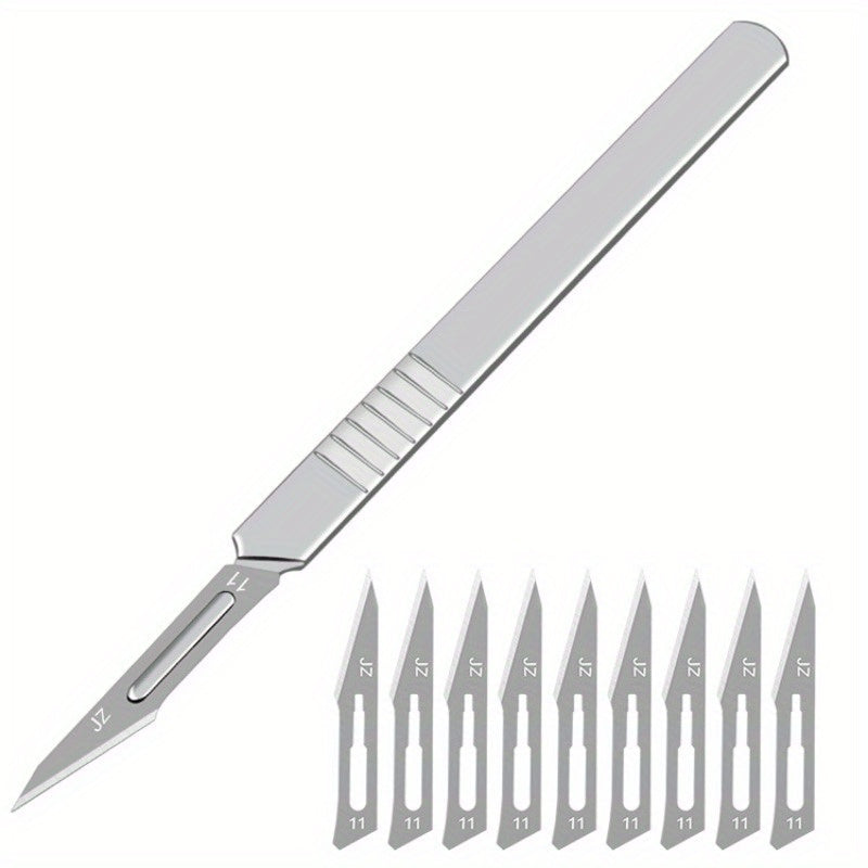 11/22pcs Surgical Scalpel Handles with Carbon Steel Blades for Callus Removal and Crafting
