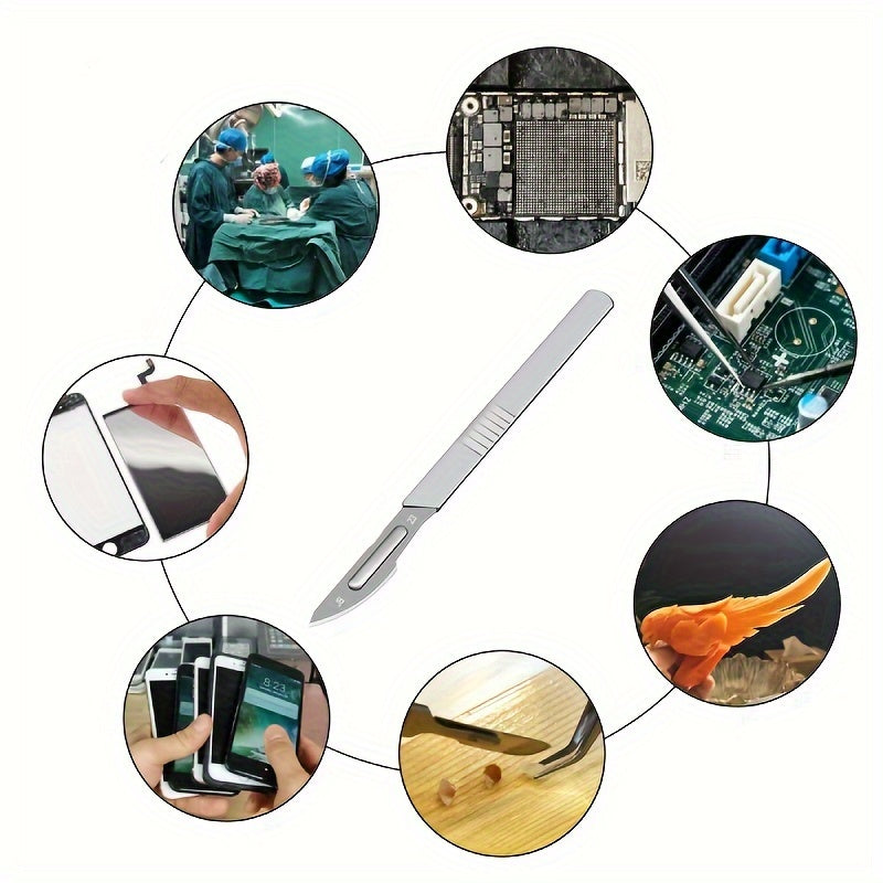 11/22pcs Surgical Scalpel Handles with Carbon Steel Blades for Callus Removal and Crafting