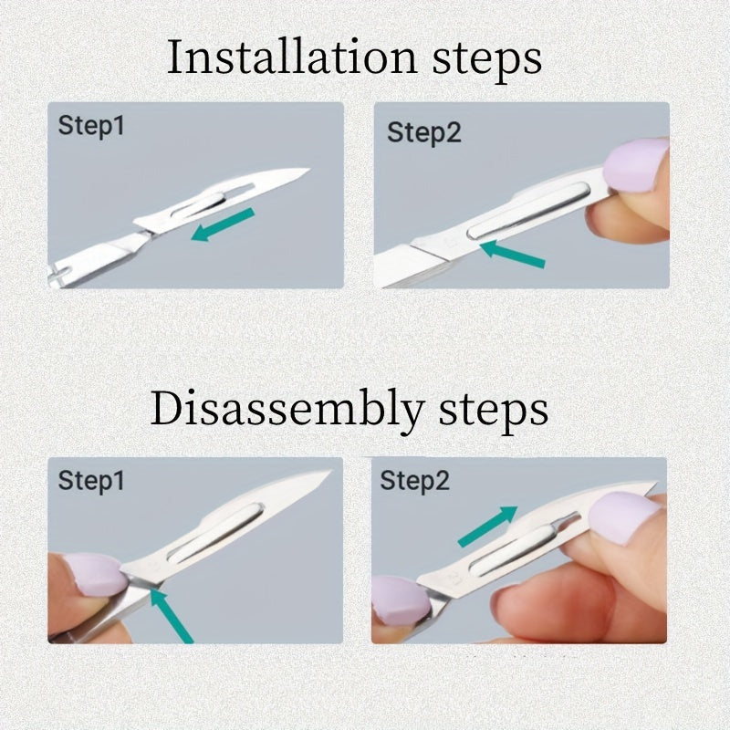 11/22pcs Surgical Scalpel Handles with Carbon Steel Blades for Callus Removal and Crafting