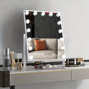 LED Makeup Mirror with Three-Color Front Light and Spherical Bulb