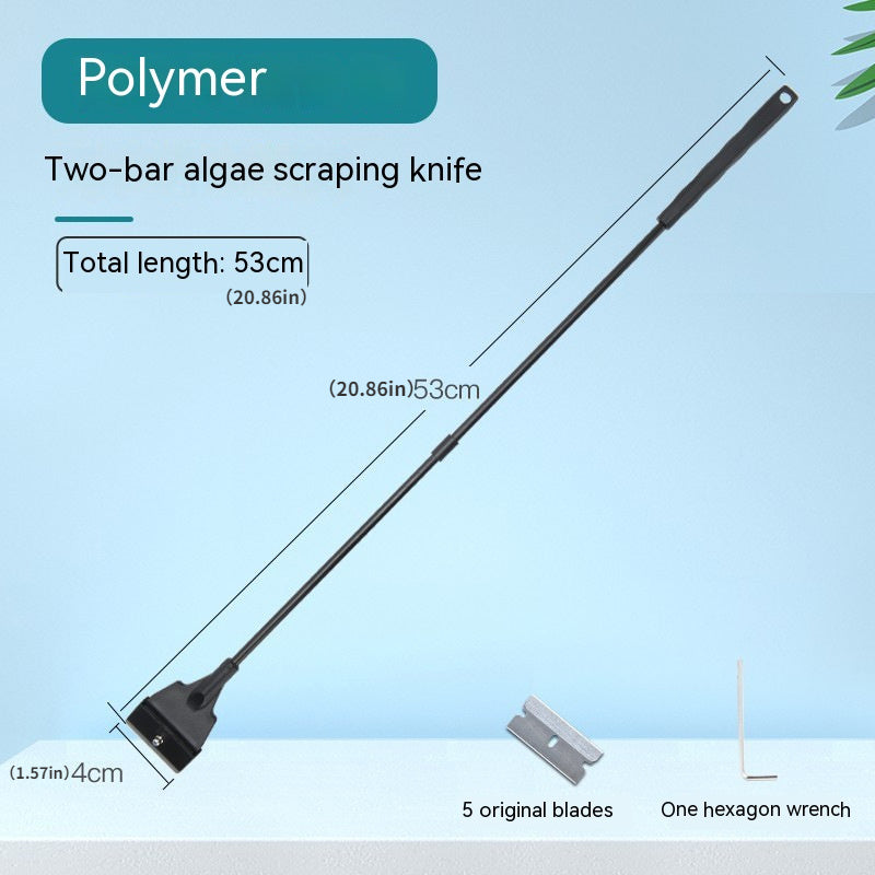 Algae Scraper for Fish Tank Dual-Use Glass Aquarium Cleaning Tool for Flat Algae Removal