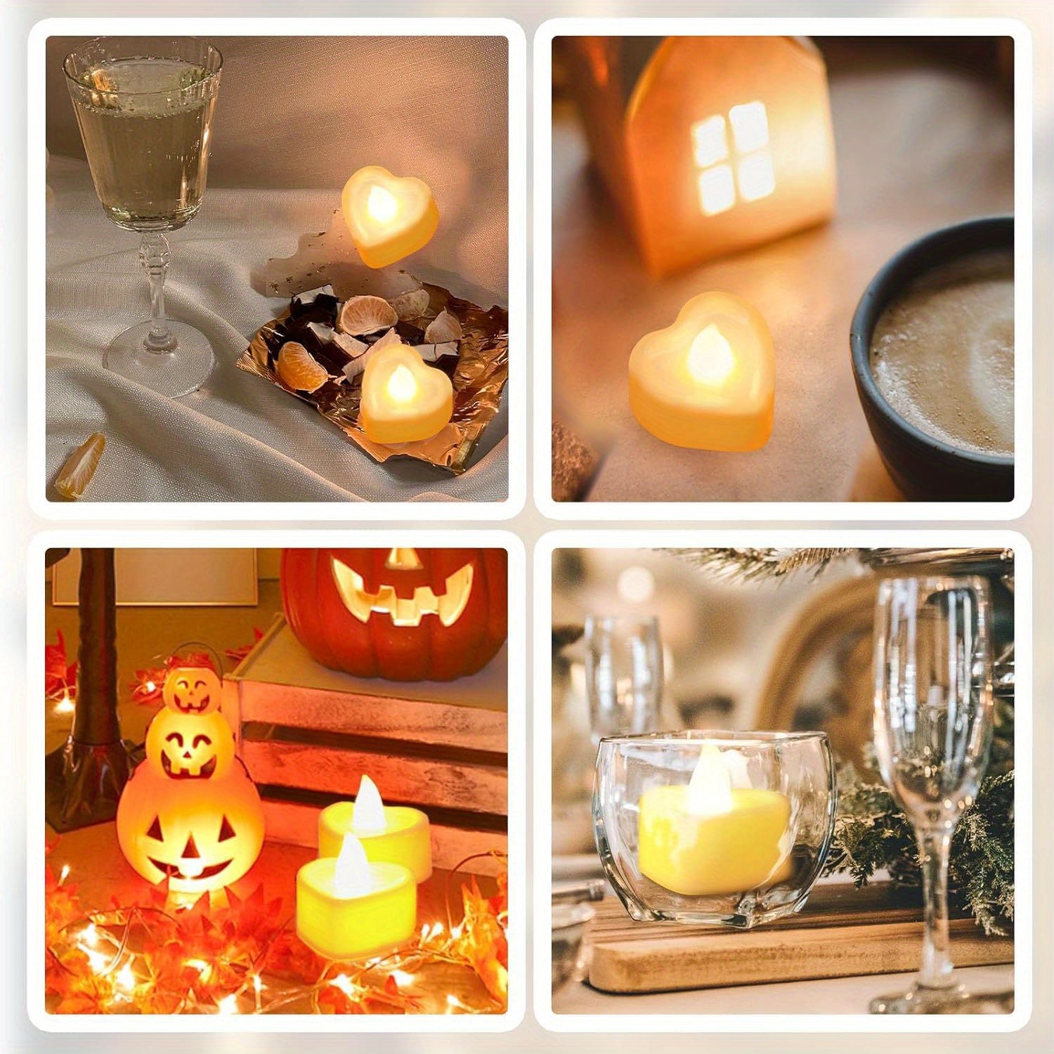 Set of 24 Flameless LED Tea Candles Battery Operated Romantic Wedding Valentine's Day