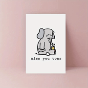 Eid Mubarak bayrami uchun chiroyli chaqaloq fil kartochkasi