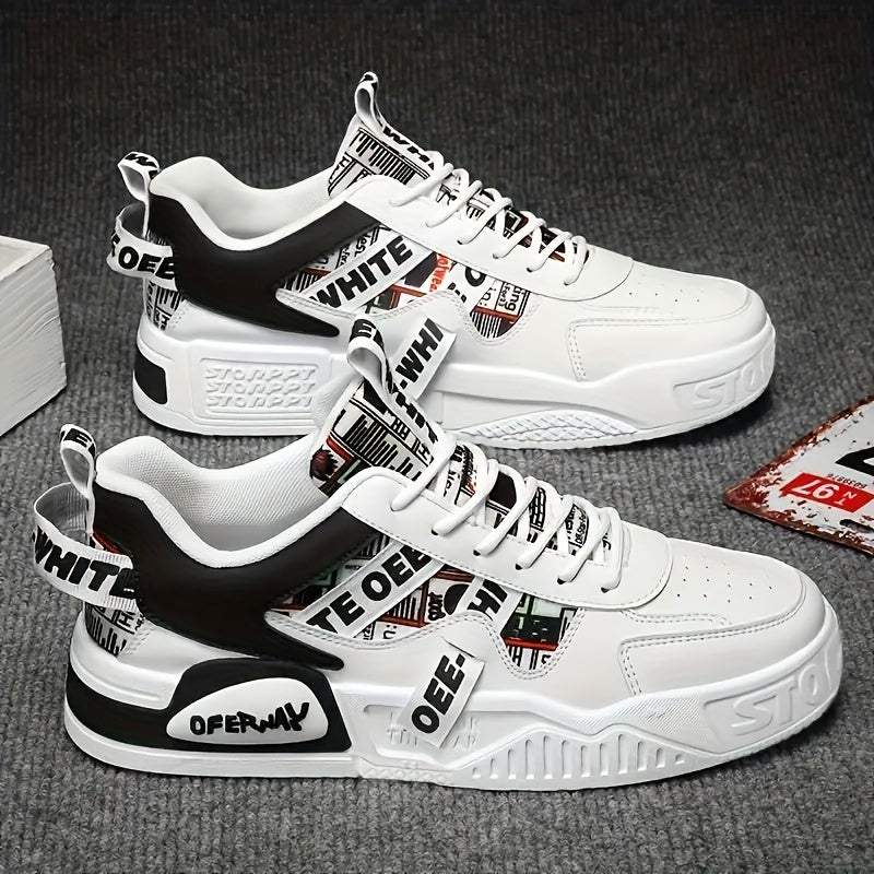 Мужские низкие кроссовки из холста с графическим принтом для повседневной уличной носки