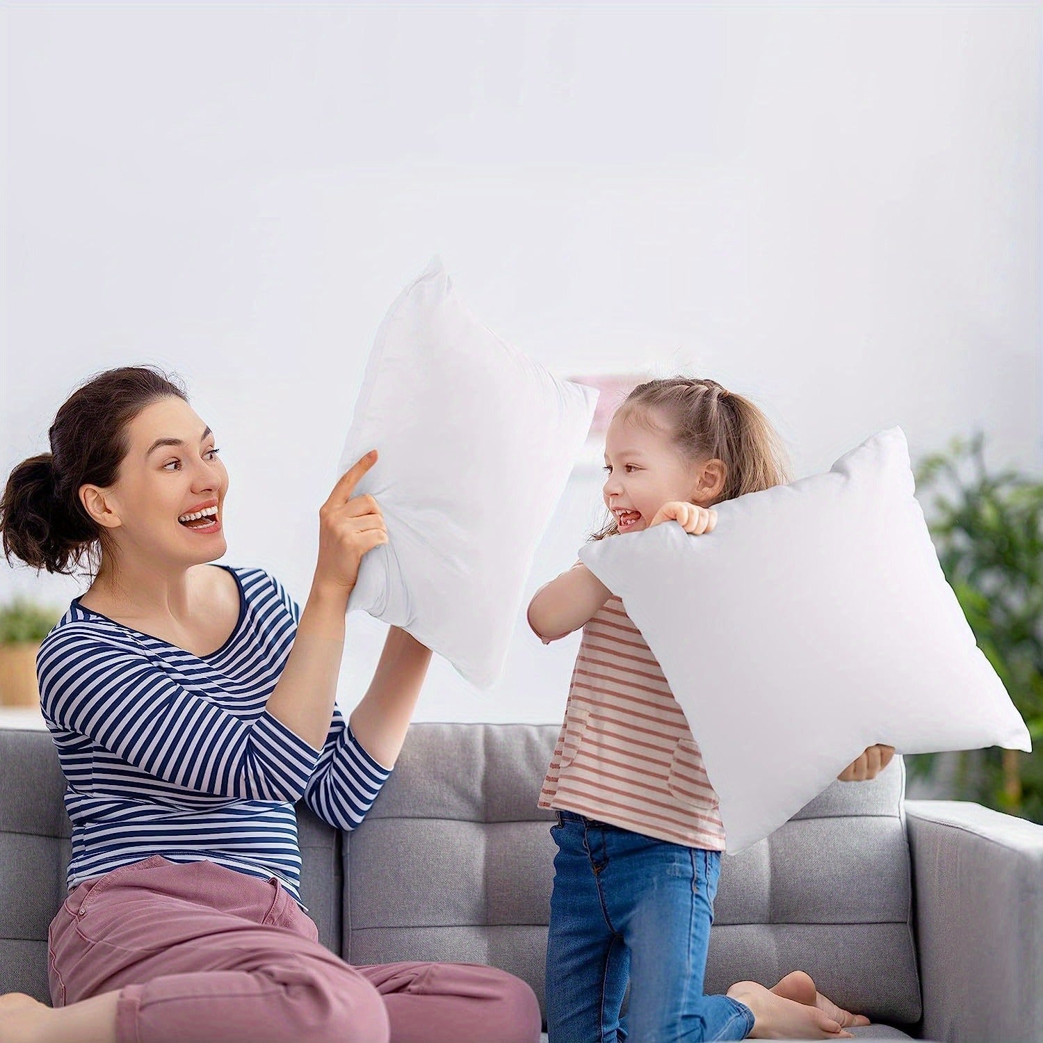 Set of 1 2 or 4 Rebound Throw Pillow Cores for Sofa Bed Decoration 17.72 x 17.72 Inches