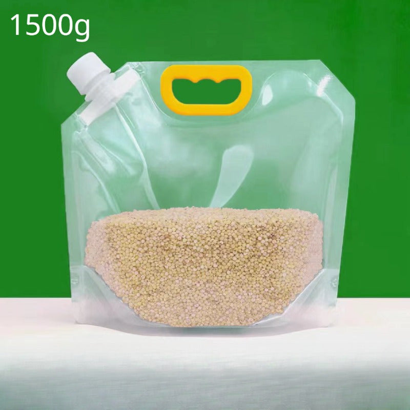 10 ta saqlash sumkasi, qulay chiqish og'zi bilan qayta ishlatiladigan oziq-ovqat saqlash sumkalari, guruch, un, yong'oq, don va boshqalar uchun shaffof uy muhrlangan sumkalar, oshxona tashkiloti va saqlash uchun mukammal, zarur oshxona aksessuarlari.