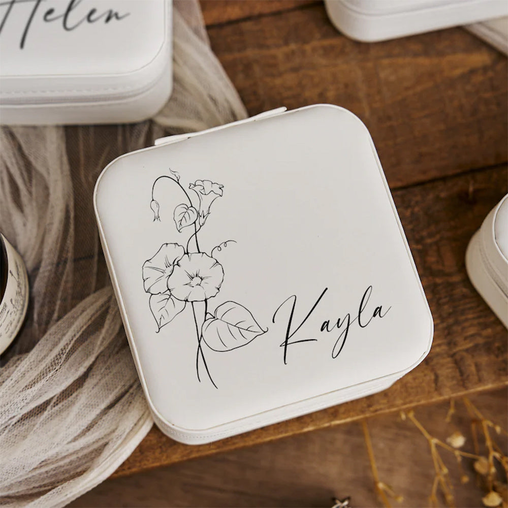 Персонализированная шкатулка для украшений для женщин, органайзер для хранения подарков для путешествий и особых случаев