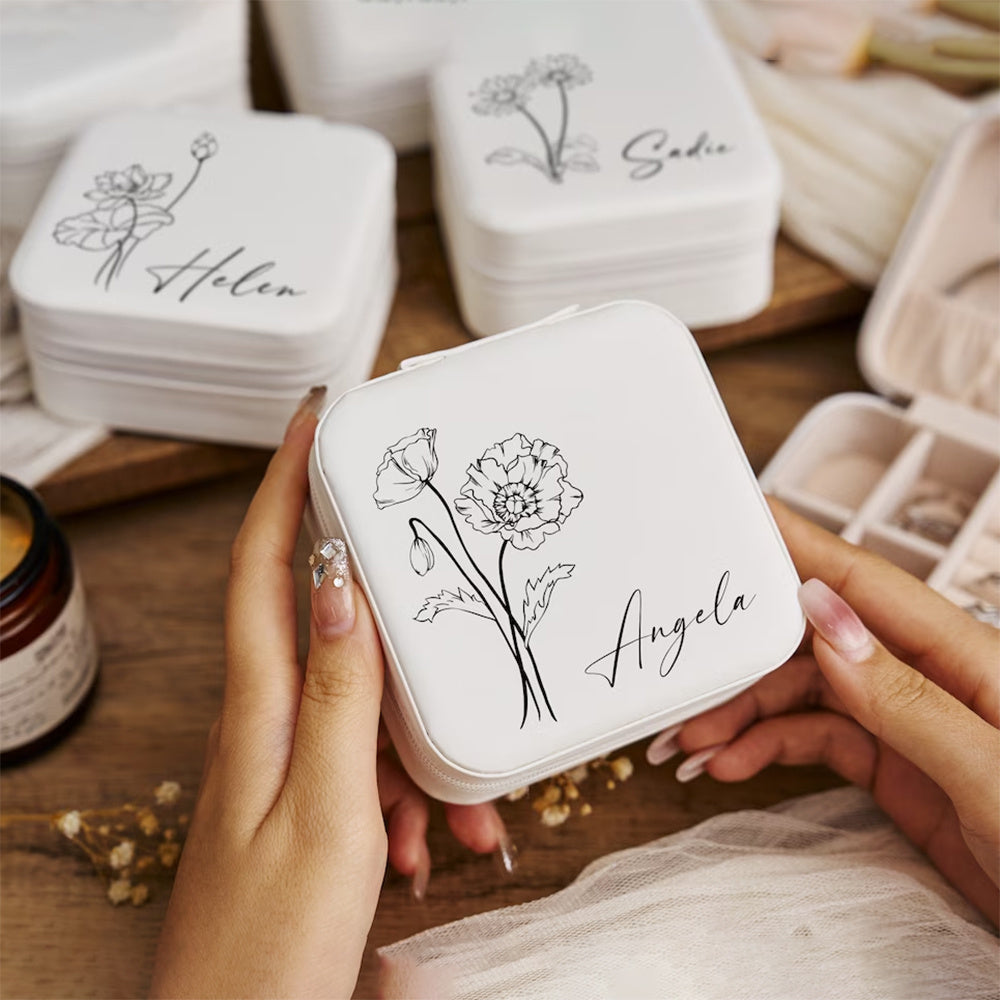 Personalized Jewelry Box for Women Gift Storage Organizer for Travel and Special Occasions