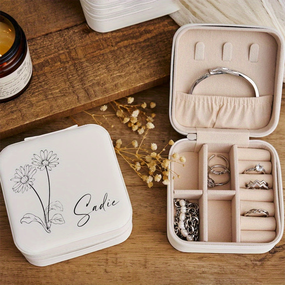 Personalized Jewelry Box for Women Gift Storage Organizer for Travel and Special Occasions