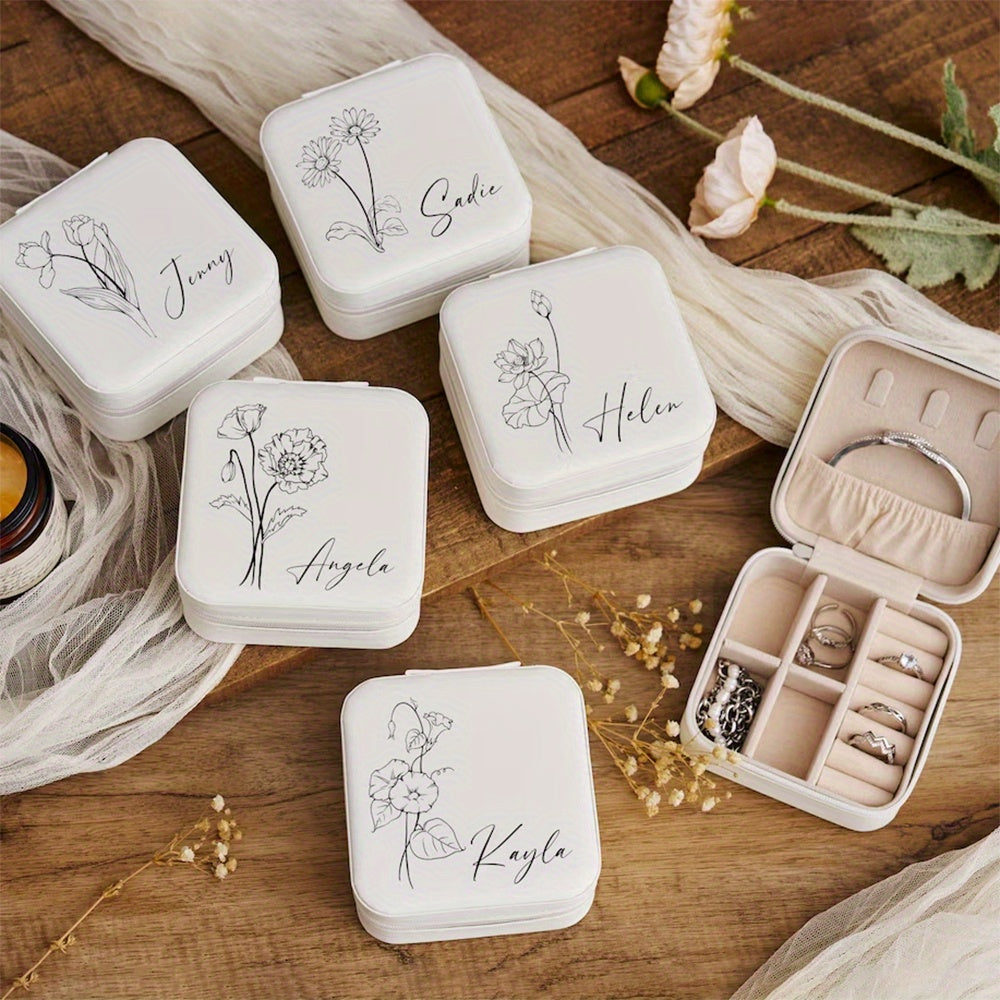 Personalized Jewelry Box for Women Gift Storage Organizer for Travel and Special Occasions