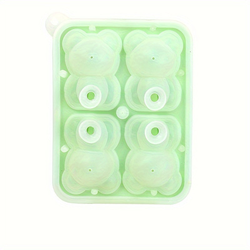 Yozgi Silikon Muz Kublari Formasi 4-chiqishlik Teddy Bear Muz Kublari, Oson chiqarish
