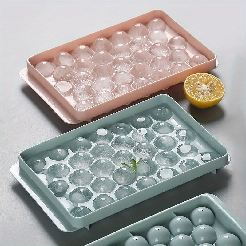 Форма для ледяных шаров 33-ячейков, многоразовая круглая форма для кубиков льда для коктейлей