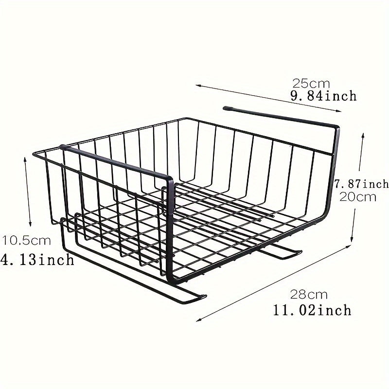 Stainless Steel Desk Organizer with Hanging Basket and Paper Roll Holder