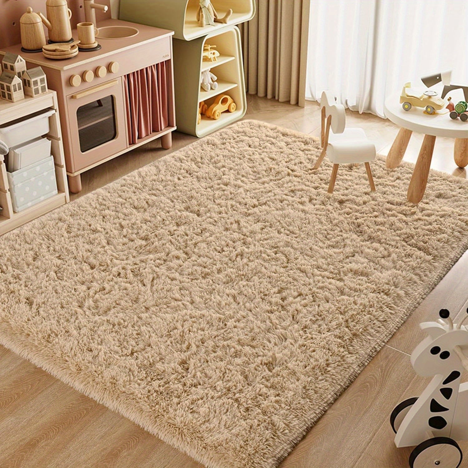 Tie-Dye Gradient Plush Mat for Living Room Bedroom Nursery Soft and Easy to Clean