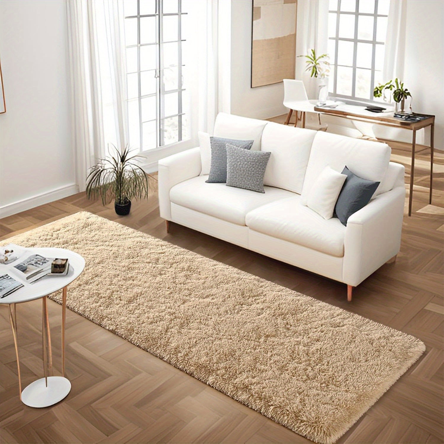 Tie-Dye Gradient Plush Mat for Living Room Bedroom Nursery Soft and Easy to Clean