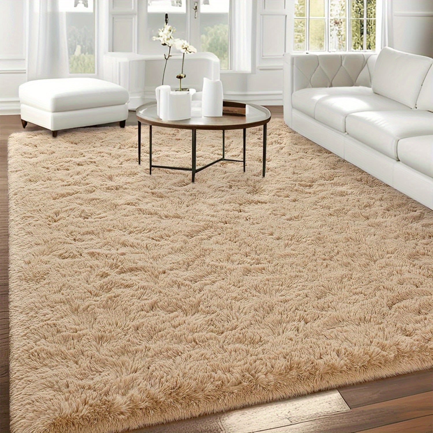 Tie-Dye Gradient Plush Mat for Living Room Bedroom Nursery Soft and Easy to Clean