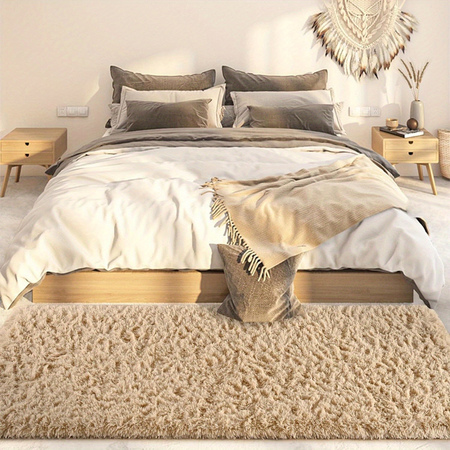 Tie-Dye Gradient Plush Mat for Living Room Bedroom Nursery Soft and Easy to Clean