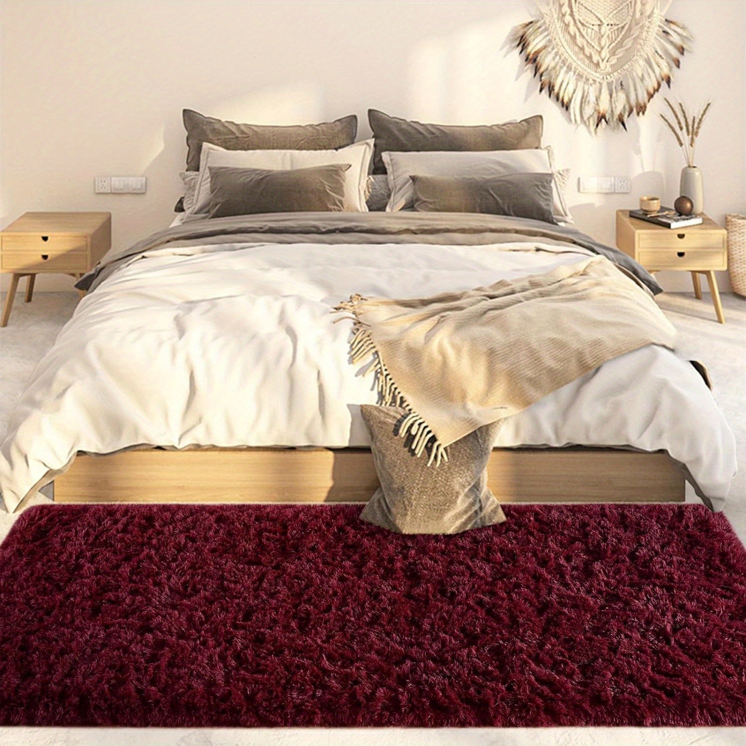 Tie-Dye Gradient Plush Mat for Living Room Bedroom Nursery Soft and Easy to Clean