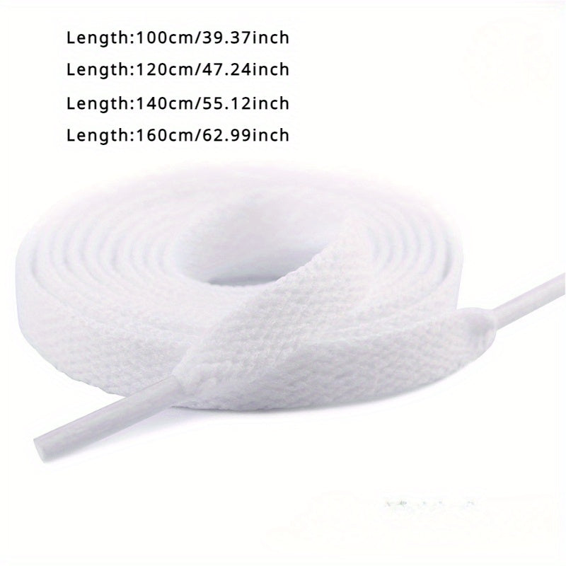 2 пары плоских повседневных спортивных шнурков для кроссовок, белые, 45 дюймов