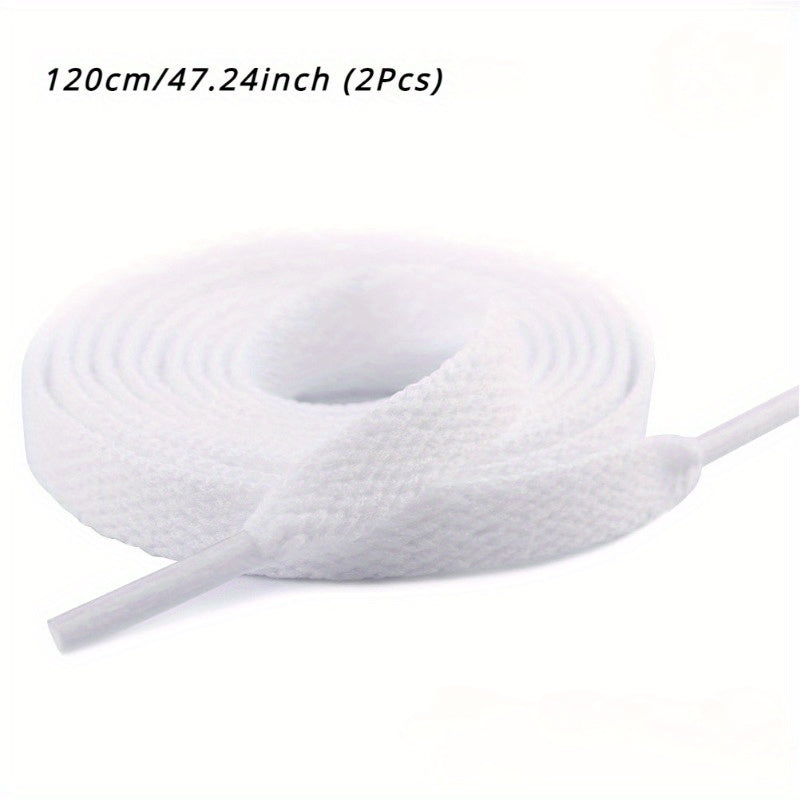 2 пары плоских повседневных спортивных шнурков для кроссовок, белые, 45 дюймов