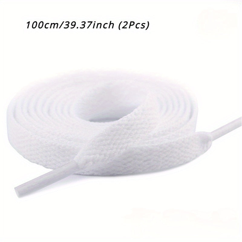 2 пары плоских повседневных спортивных шнурков для кроссовок, белые, 45 дюймов