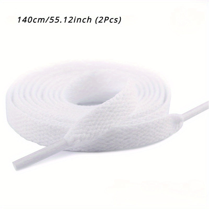 2 пары плоских повседневных спортивных шнурков для кроссовок, белые, 45 дюймов