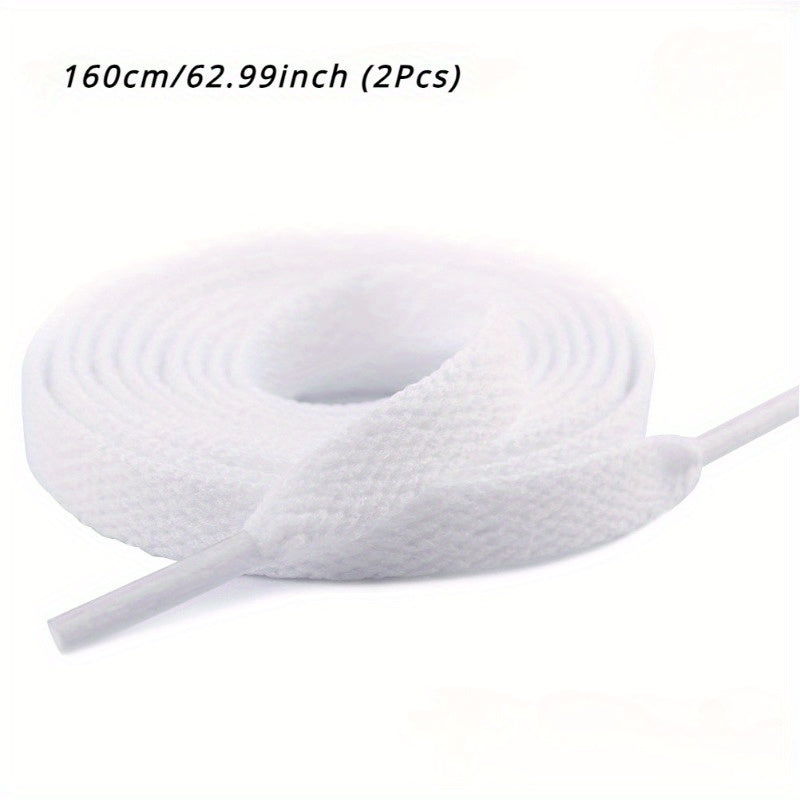 2 пары плоских повседневных спортивных шнурков для кроссовок, белые, 45 дюймов
