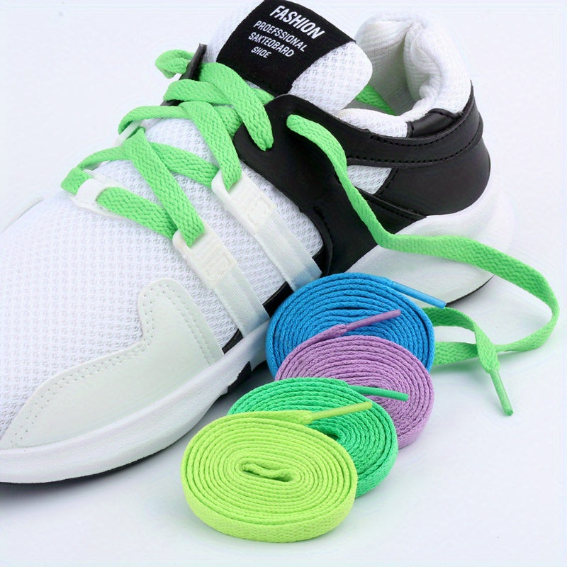 2 Pairs Flat Casual Sports Shoe Laces for Sneakers White 45 Inches