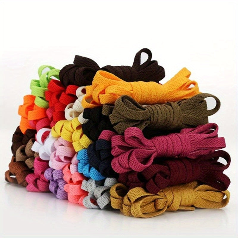 2 Pairs Flat Casual Sports Shoe Laces for Sneakers White 45 Inches