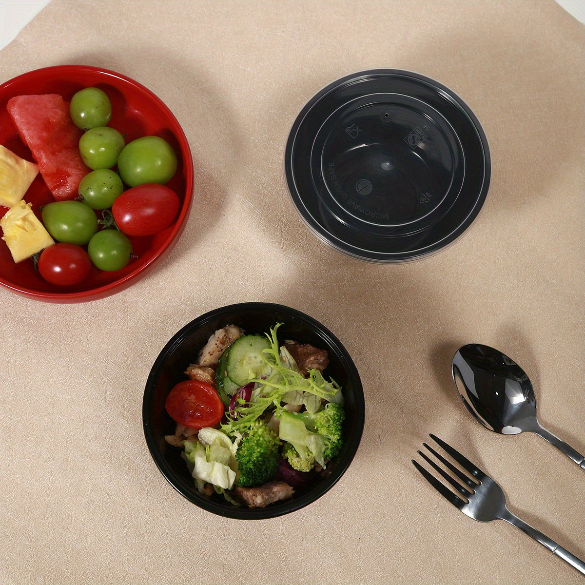 50 Pack Plastic Meal Prep Containers with Lids 450ml To Go Lunch Boxes