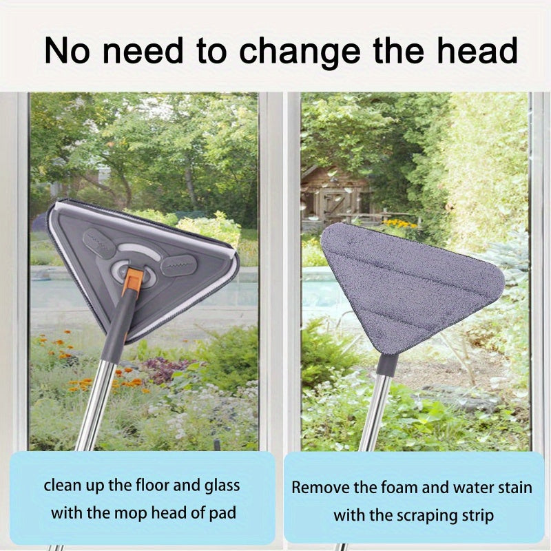 360° aylanuvchi uzun tutqichi 215.9 sm bo'lgan kengaytiriladigan devor tozalash mop - yotoqxona, hammom va yashash xonasidagi shiftlar, derazalar va pollarni tozalash uchun 6 ta mikro tolali pad bilan birga keladi.