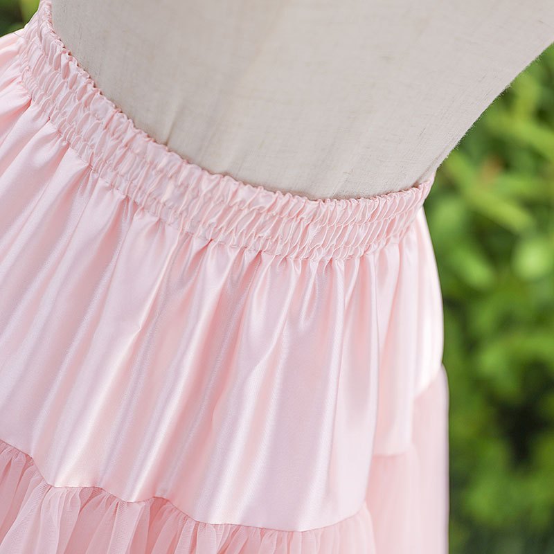 Rainbow Design Fluffy Skirt with Soft Gauze and Volume Support for Cosplay