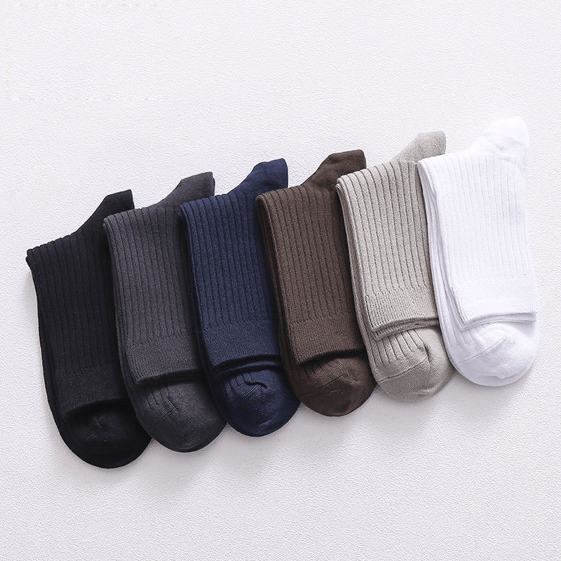 Men's Cotton Blend Crew Socks 5 Pairs Anti-Odor Breathable All Seasons