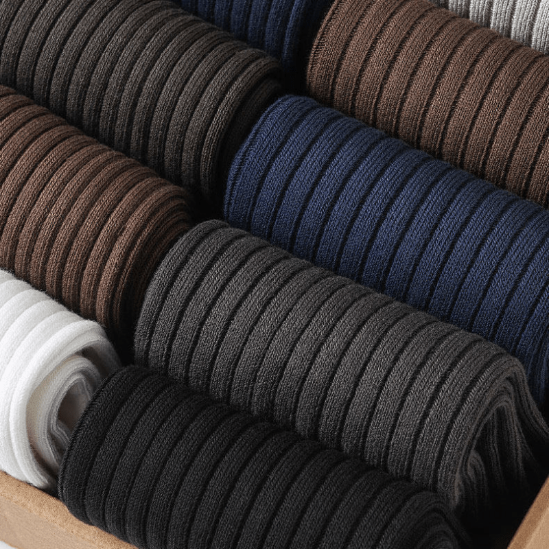 Men's Cotton Blend Crew Socks 5 Pairs Anti-Odor Breathable All Seasons