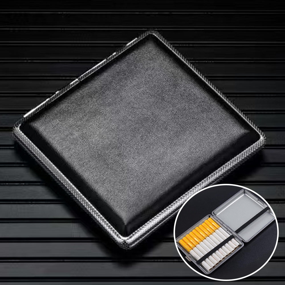 Unisex zanglamaydigan po'latdan yasalgan sigareta qutisi, 20 ta sigareta uchun, gul naqsh bilan