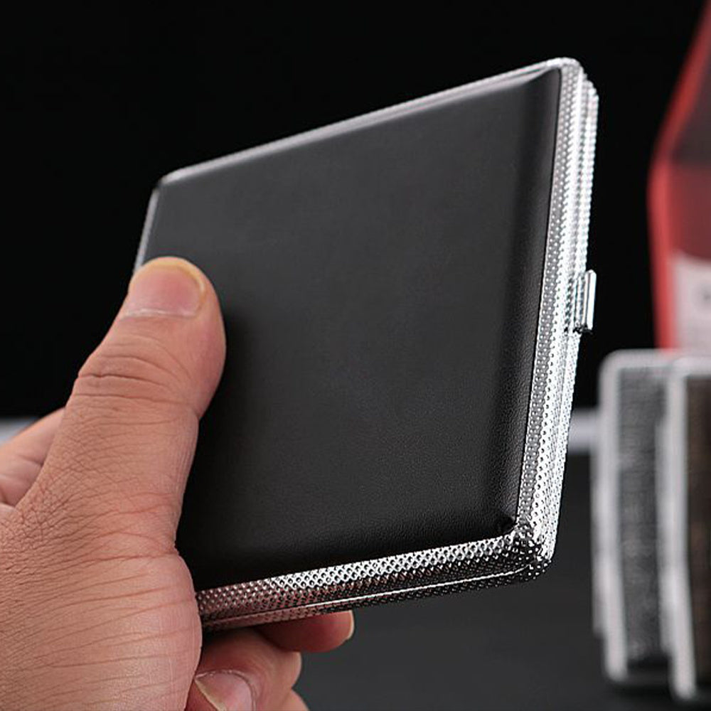 Unisex zanglamaydigan po'latdan yasalgan sigareta qutisi, 20 ta sigareta uchun, gul naqsh bilan