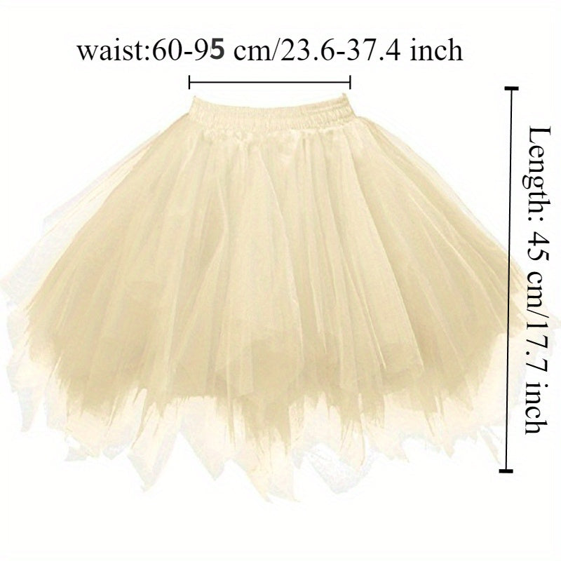 Women's Petticoat Skirt Bustle for Weddings and Cosplay Adjustable Waist 59.94-95cm Polyester