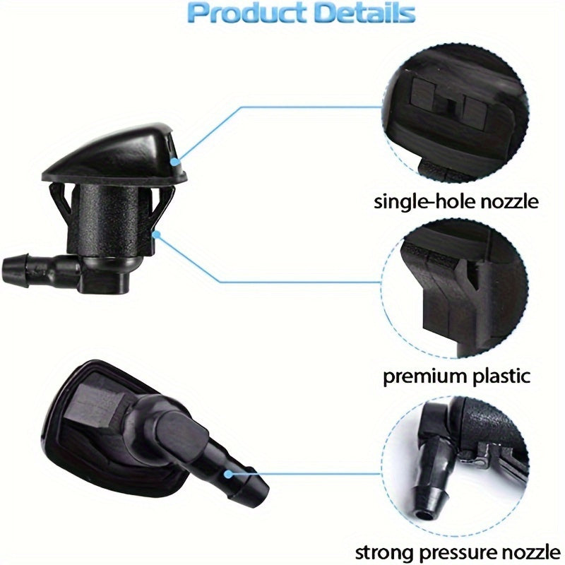 2 Pieces Front Windshield Washer Nozzles Spray Jet Kit