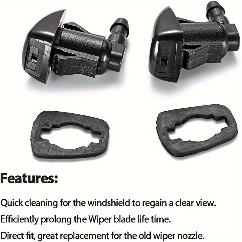 2 Pieces Front Windshield Washer Nozzles Spray Jet Kit