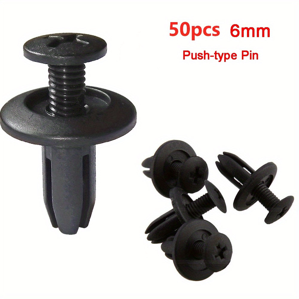 50pcs Black Plastic Rivet Fasteners for Car Door Trim Panel Clips