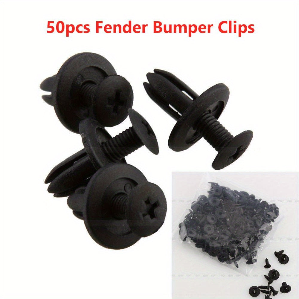 50pcs Black Plastic Rivet Fasteners for Car Door Trim Panel Clips