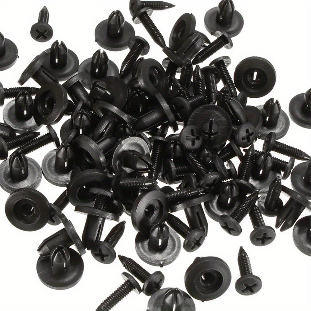 50pcs Black Plastic Rivet Fasteners for Car Door Trim Panel Clips